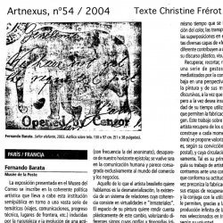 Texte Christine Frérot, Artnexus 2004