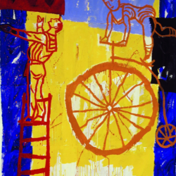 Ciclista, acrylique sur papier marouflée sur toile / 206 x 155 cm / 1986 
