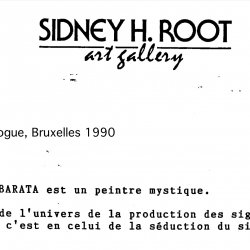 Texte catalogue galerie Sidney Root, Bruxelles 1990